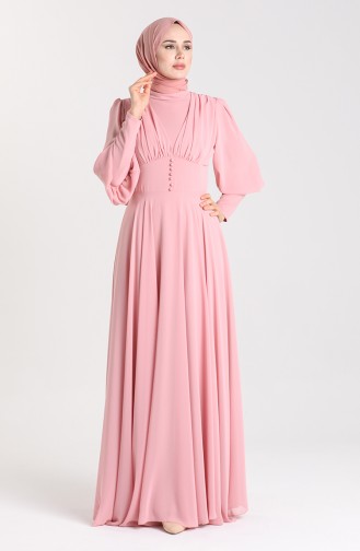 Beige-Rose Hijab-Abendkleider 5381-06
