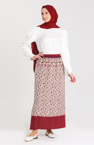 Claret Red Skirt 2323-01