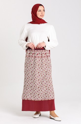 Claret Red Skirt 2323-01