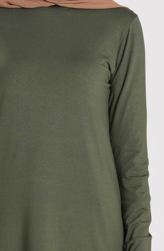 Düz Basic Tunik 4485-03 Haki