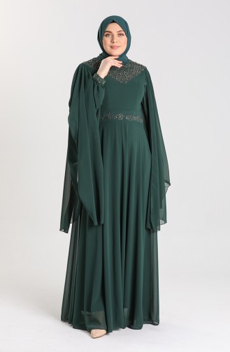 Habillé Hijab Vert emeraude 1555-11