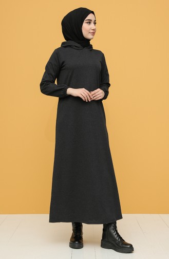 Anthrazit Hijab Kleider 6003-02