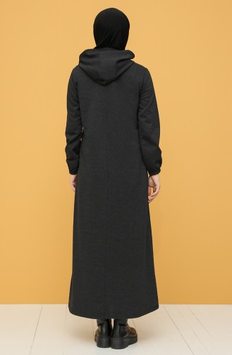 Anthrazit Hijab Kleider 6003-02