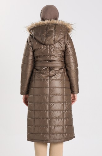 Quilted Coat with Belt 5165-01 Dark Khaki 5165-01