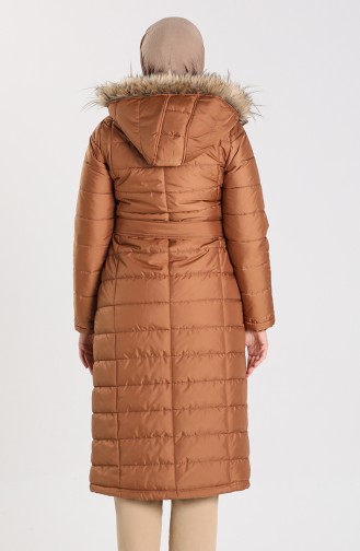 Quilted Coat with Belt 5165-03 Tobacco 5165-03