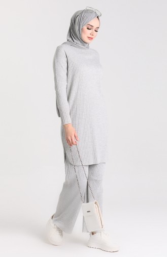 Tunik Pantolon İkili Takım 7732-06 Gri