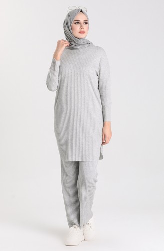 Tunik Pantolon İkili Takım 7732-06 Gri