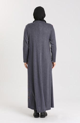 Navy Blue Hijab Dress 4881-02