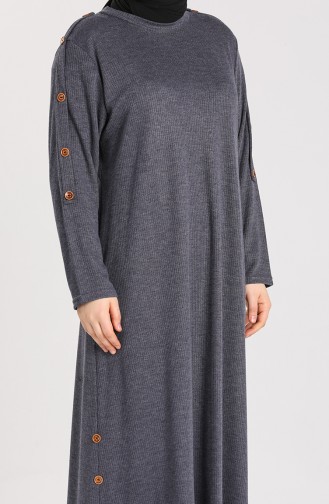 Navy Blue Hijab Dress 4881-02