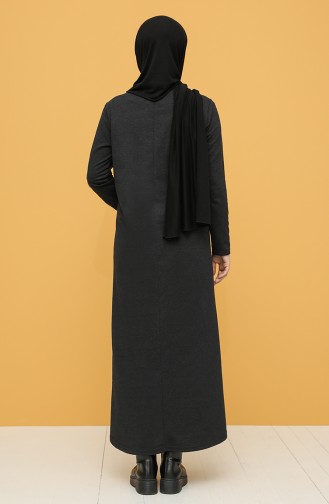 Anthrazit Hijab Kleider 6000-02