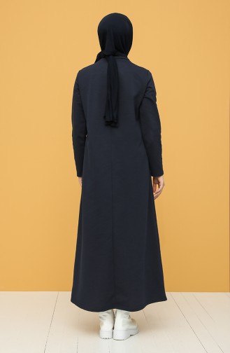 Dunkelblau Hijab Kleider 6000-04