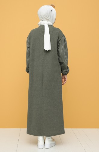 Khaki Hijab Kleider 6002-01