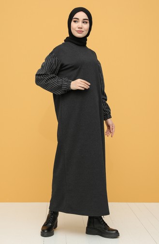 Anthrazit Hijab Kleider 6002-02