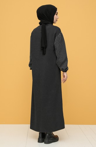 Anthrazit Hijab Kleider 6002-02