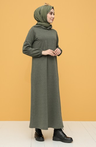 Khaki Hijab Kleider 6003-01
