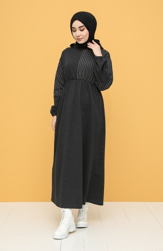 Anthrazit Hijab Kleider 6004-02