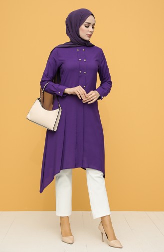 Buttoned Tunic 12150-05 Purple 12150-05