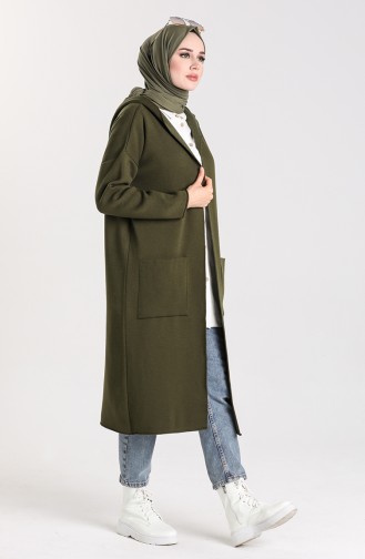 Khaki Strickjacke 4241-02