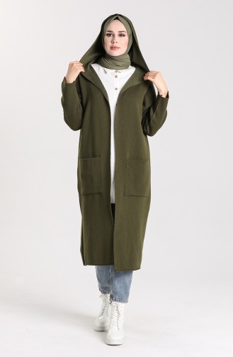 Khaki Strickjacke 4241-02