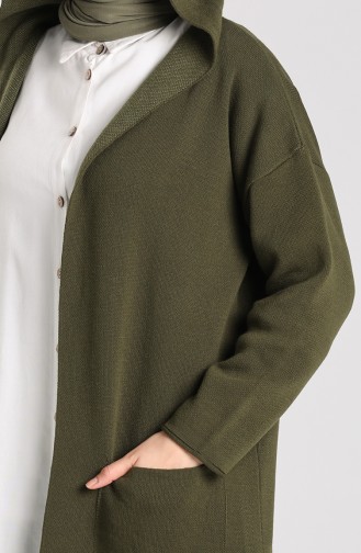 Khaki Strickjacke 4241-02