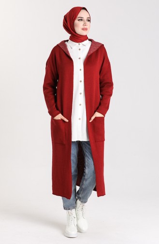 Knitwear Hooded Sweater 4241-03 Burgundy 4241-03