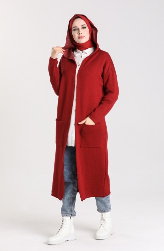 Knitwear Hooded Sweater 4241-03 Burgundy 4241-03