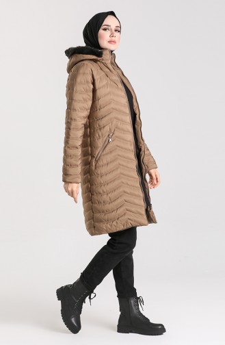 Zippered quilted Coat 1065-01 Mink 1065-01