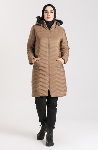 Zippered quilted Coat 1065-01 Mink 1065-01