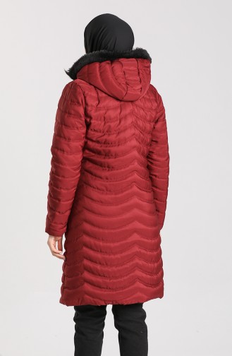 Zipper quilted Coat 1065-03 Burgundy 1065-03