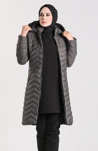 Zipper quilted Coat 1065-04 Anthracite 1065-04