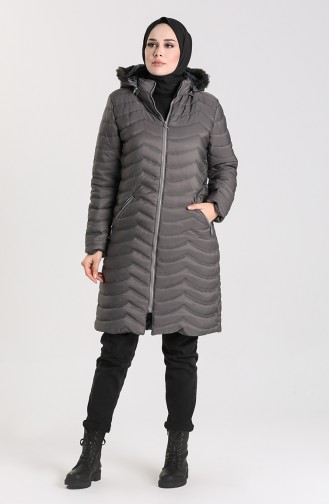 Zipper quilted Coat 1065-04 Anthracite 1065-04