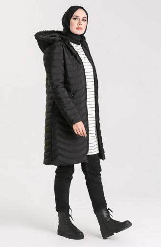 Zippered quilted Coat 1065-06 Black 1065-06