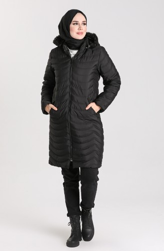 Zippered quilted Coat 1065-06 Black 1065-06