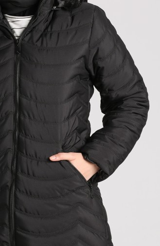 Zippered quilted Coat 1065-06 Black 1065-06