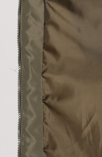 Zipper quilted Coat 1065-07 Khaki 1065-07