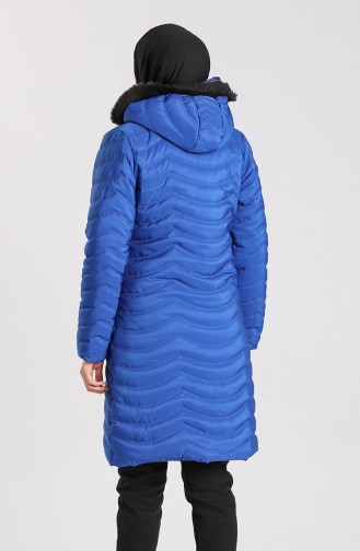 Zipper quilted Coat 1065-08 Saxe Blue 1065-08