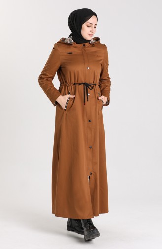 Shirred waist Coat 5751-01 Tobacco 5751-01