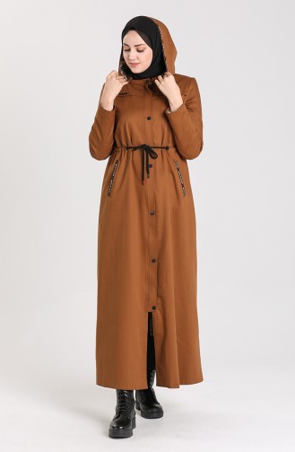 Shirred waist Coat 5751-01 Tobacco 5751-01