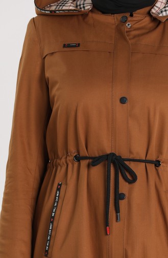 Shirred waist Coat 5751-01 Tobacco 5751-01