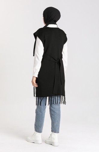 Knitwear Tasseled Sweater 4354-04 Black 4354-04