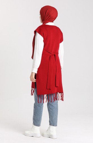 Knitwear Tasseled Sweater 4354-08 Claret Red 4354-08