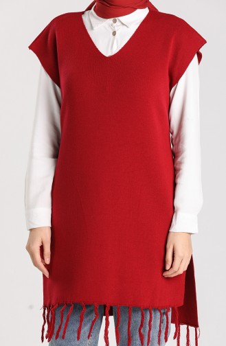 Knitwear Tasseled Sweater 4354-08 Claret Red 4354-08