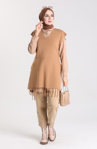 Knitwear Tassel Sweater 4354-11 Milk Coffee 4354-11