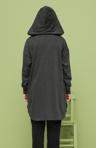 Kapüşonlu Spor Tunik 8280-10 Füme