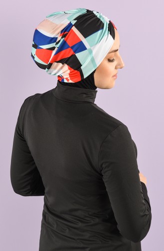 Schwarz Hijab Badeanzug 8006-10-01