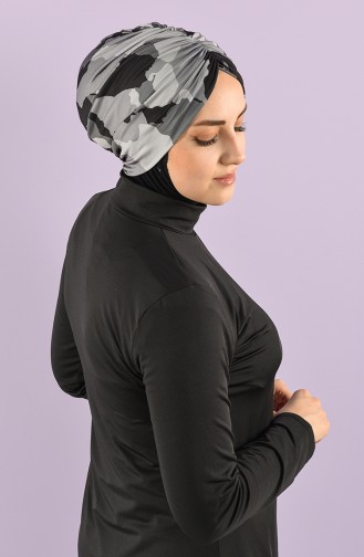 Schwarz Hijab Badeanzug 8006-15-03