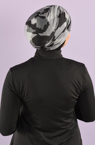 Schwarz Hijab Badeanzug 8006-15-03