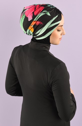 Schwarz Hijab Badeanzug 8006-3-02