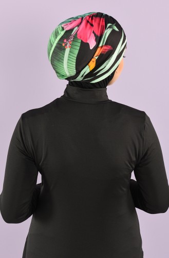 Schwarz Hijab Badeanzug 8006-3-02