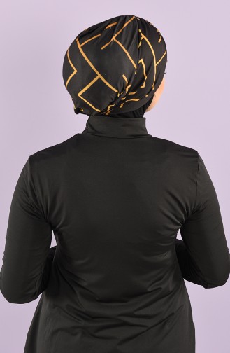 Schwarz Hijab Badeanzug 8006-6-03